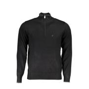 U.s. Polo Assn. Broderad Half Zip Nylon Sweater Black, Herr