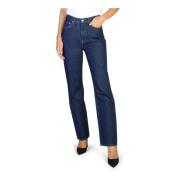 Calvin Klein Dam Zip Jeans, 5-Ficka Enfärgad Blue, Dam