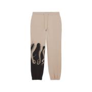 Octopus Mäns Side Sweatpants Beige, Herr