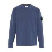 Stone Island Havblå Stickad Tröja Blue, Herr