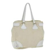 Prada Vintage Pre-owned Canvas totevskor Beige, Dam