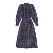 The New Society Ruby Dusk Tartan Ruffle Klänning Multicolor, Dam