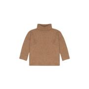 The New Society Oversized Ribbed Neck Jumper Brown, Dam