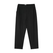 Laneus Flannel Cropped Trousers Svart Black, Herr