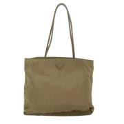 Prada Vintage Pre-owned Canvas totevskor Beige, Dam