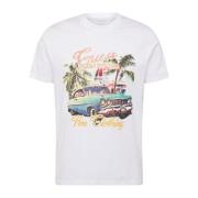 Guess Tryckt Regular T-shirt - Vit White, Herr