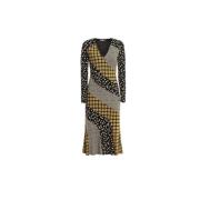 Michael Kors Patchwork Jersey Maxi Klänning Multicolor, Dam