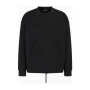 Armani Exchange Svart Sweatshirt Höj Stil Avslappnad Bekväm Passform B...