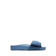 Birkenstock Stone Washed Denim Tofflor Blue, Dam