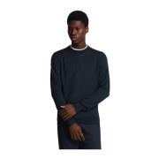 Lyle & Scott Eagle Merino Crew Neck Jumper Blue, Herr