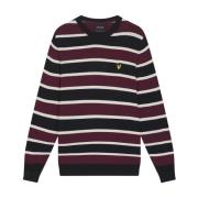 Lyle & Scott Randig Crew Neck Tröja Brown, Herr