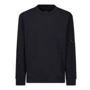 C.p. Company Logo Crew-neck Bomullsweatshirt Blue, Herr