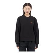 Carhartt Wip Script Logo Crewneck Sweatshirt Black, Dam