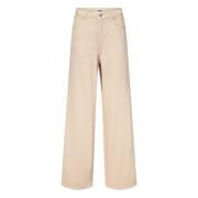 Essentiel Antwerp Beige Straight Leg Pants Beige, Dam