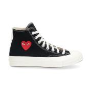 Comme des Garçons Play Rött Hjärta Hög Topp Sneakers Black, Herr