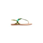 Maliparmi Flat Sandals Green, Dam