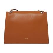 Furla Pebbled Leather Crossbody Bag Brown, Dam