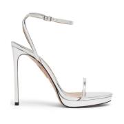 Aquazzura Silver Oil Platformklacksandaler Gray, Dam