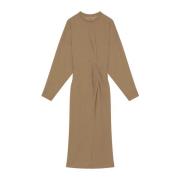 Isabel Marant Étoile Elegant Svart Klänning för Kvinnor Beige, Dam