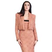 Pinko Blommig Geometrisk Blazer Pink, Dam