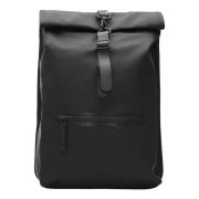 Rains Svart Rolltop Ryggsäck Black, Dam