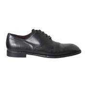 Dolce & Gabbana Svarta Läder Derby Skor Black, Herr