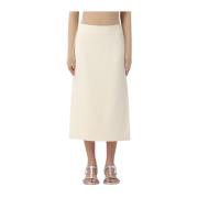 Sportmax Asymmetrisk Satinkjol Beige Beige, Dam