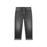 Dondup Svarta Loose Fit Ankel Längd Jeans Black, Dam