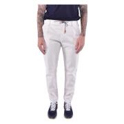 Eleventy Stretch bomull jogger byxor White, Herr