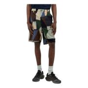 Engineered Garments Patchwork Bomull Twill Shorts Multicolor, Herr