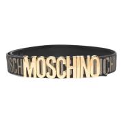 Moschino Gyllene Jacquard Logo Bälte Justerbar Design Yellow, Dam