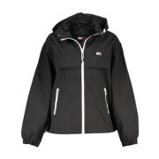 Tommy Hilfiger Svart Nylon Huva Sportsjacka Black, Dam