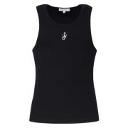 JW Anderson Svart tanktop med olympisk halsringning Black, Herr