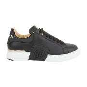 Philipp Plein Hexagon Läder Sneakers Phantom Kick$ Black, Herr