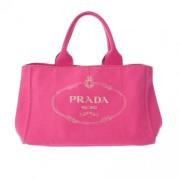 Prada Vintage Pre-owned Canvas totevskor Pink, Dam