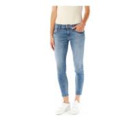 Le Temps Des Cerises Slim Midwaist Jeans med Guld Metall Detaljer Blue...