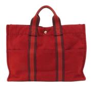 Hermès Vintage Pre-owned Canvas totevskor Red, Dam