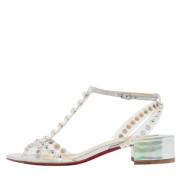 Christian Louboutin Pre-owned Pre-owned Tyg sandaler White, Dam