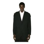 Yohji Yamamoto Klassisk Ullblazer med Epauletter Black, Herr