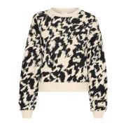 Part Two Svart Scratch Print Sweatshirt Black, Dam