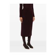 Fabiana Filippi Burgundy Midi Kjol Red, Dam