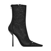 Saint Laurent Snygga Svarta Booties med Stil Black, Dam