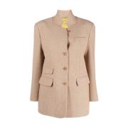 Ermanno Scervino Elegant Single-Breasted Jacket Beige, Dam