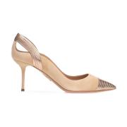 Aquazzura Elegant Pointed Toe Suede Pumps Beige, Dam