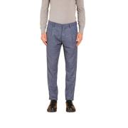 Mason's Rutig Carrot Fit Flanell Chino Byxor Blue, Herr