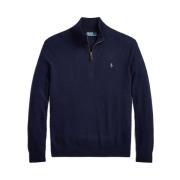 Ralph Lauren Sky Stickat för Män Aw23 Blue, Herr