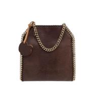 Stella McCartney Präglad Mini Tote Väska med Kedjelänk Detaljer Brown,...