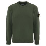 Stone Island Ulltröja Långärmad Logopatch Green, Herr