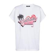 Balmain Vit Flamenco Stil T-shirt White, Dam