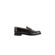 Church's Svarta läderloafers handgjorda i Italien Black, Dam